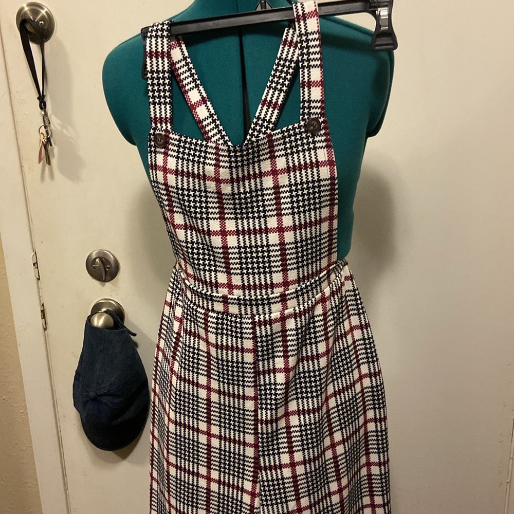 Checkered polyester bibs wide legged JR’s Med by Heart and Arrow - Picture 2 of 7